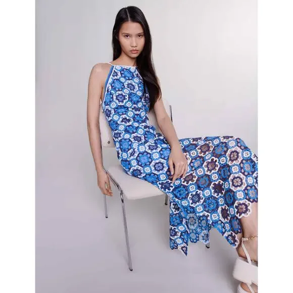 Maje Three-tone Crochet Dress - Picture 2 of 16